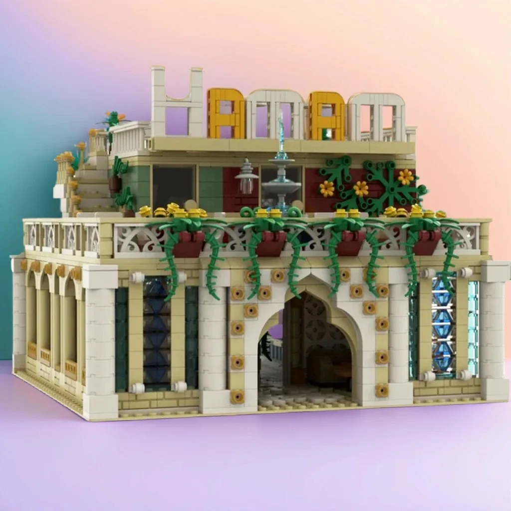 2988 деталей MOC: Модель архитектурной уличной сценой города Хамам, строительные блоки, приключения в замке, технические механические классические игрушки, подарок
