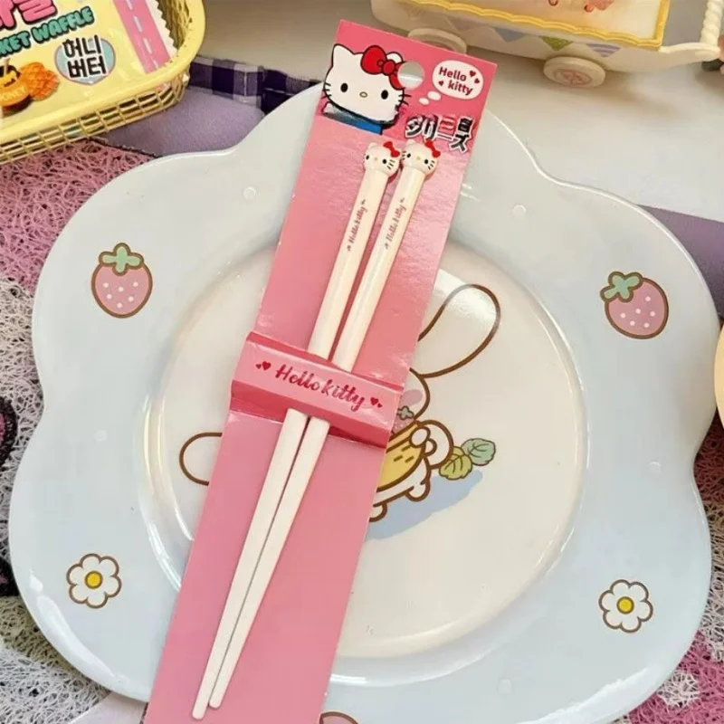 

Hello Kitty Y2K Kawaii Anime cartoon single person anti slip Meiledi couple cute one person portable one chopstick Toys for Kids