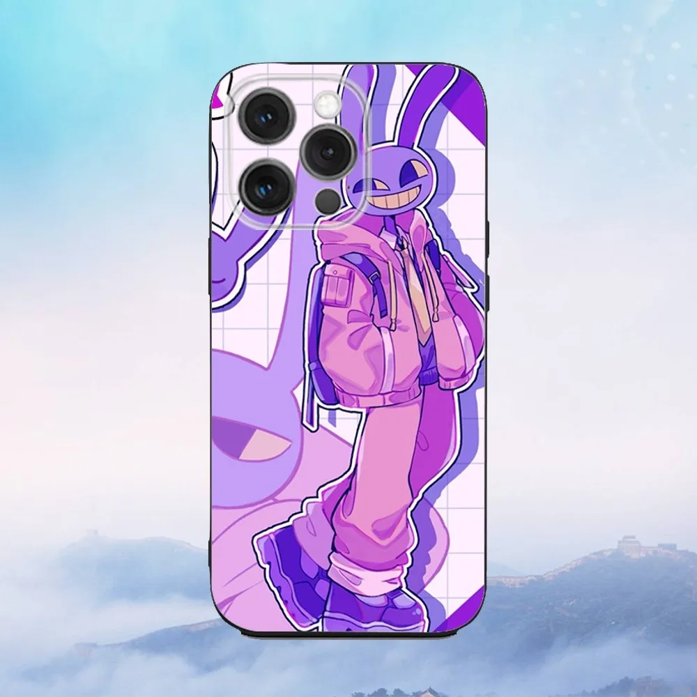 iPhone 16e,16,15,14,13,12,11,Pro,X,XS,Max,XR,Plus,Mini 소프트 블랙 커버용 놀라운 D-디지털 C-서커스 전화 케이스