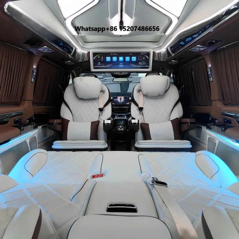 CARRIDE Luxury V260 VIP Van Rear Interior Conversion Custom Leather Captain Seats Ambient Lighting Starry Roof Ceiling