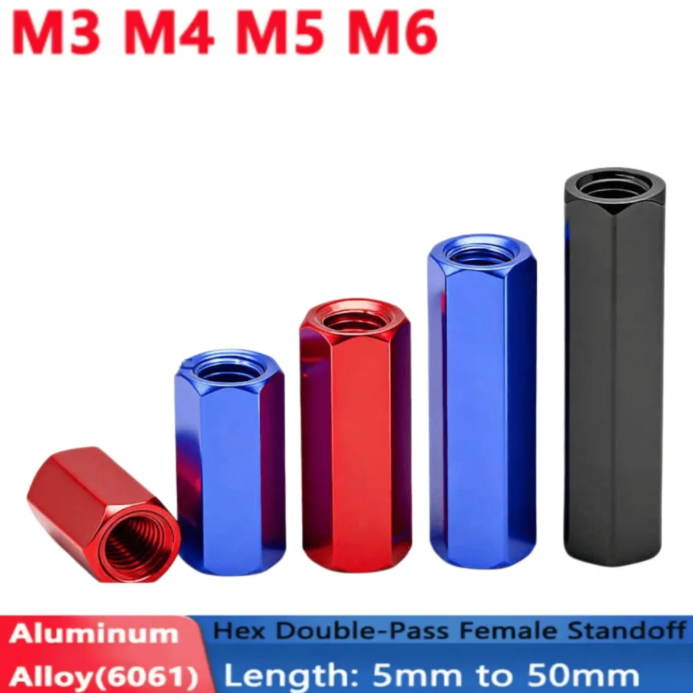 M3‑M6 Color Aluminum Hex Female Double‑Pass Standoff Spacer Connector Replacement For RC Model Aircraft Pillar Linkage