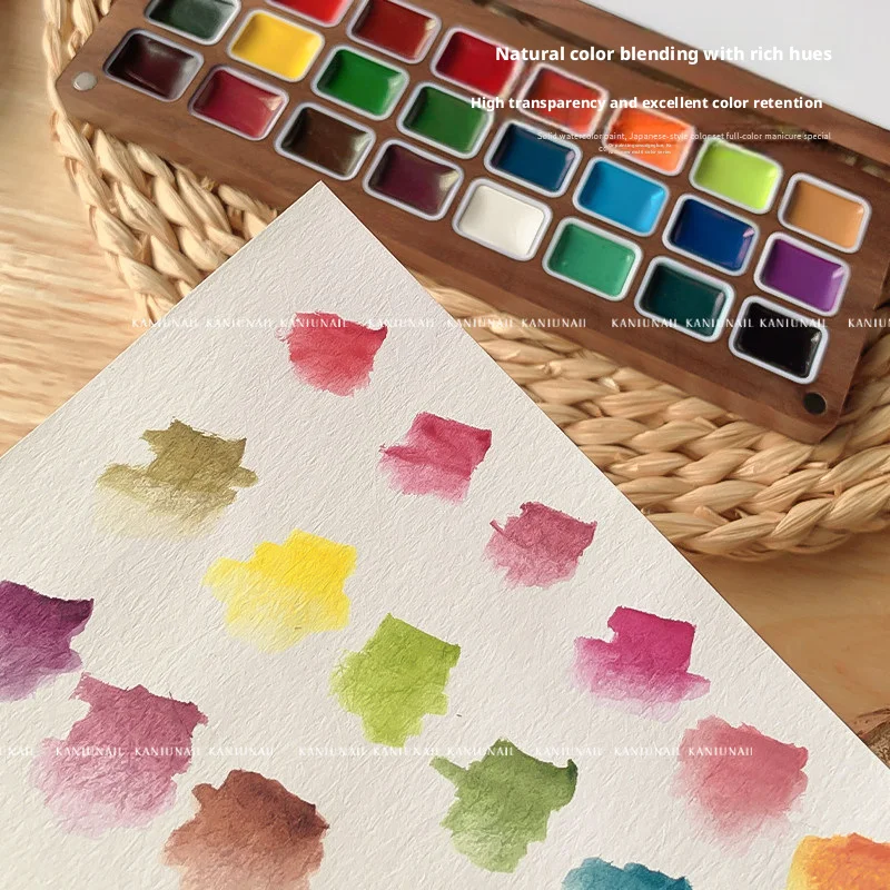 Nail Solid Paint Palette Nail Watercolor Palette Kit Metallic Pearl Watercolor Pigment Set Solid Watercolor For Nail Painting
