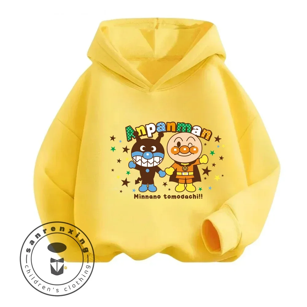 2024 Fashion Cute Design Long Sleeve Garments with Anpanman Cartoon Characters Suitable for Children Boys Girls Niche Hoodie