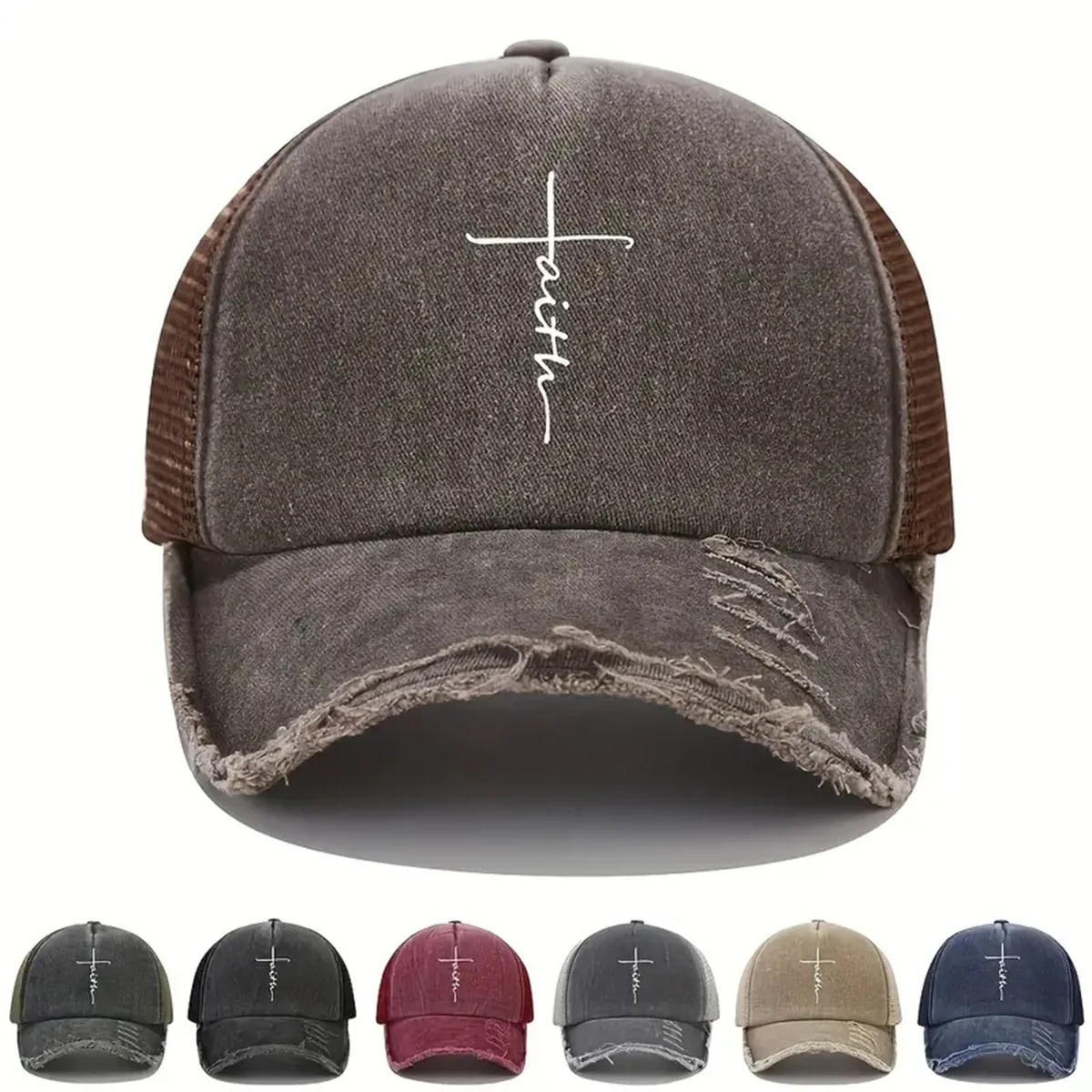 

Autumn and winter new men's and women's printed faith broken baseball cap Outdoor sports sunscreen visor