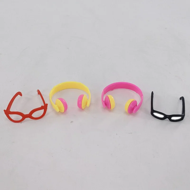 Four Piece Set of Headphones Glasses Doll Accessories 30CM Doll Casual Listening Music Set