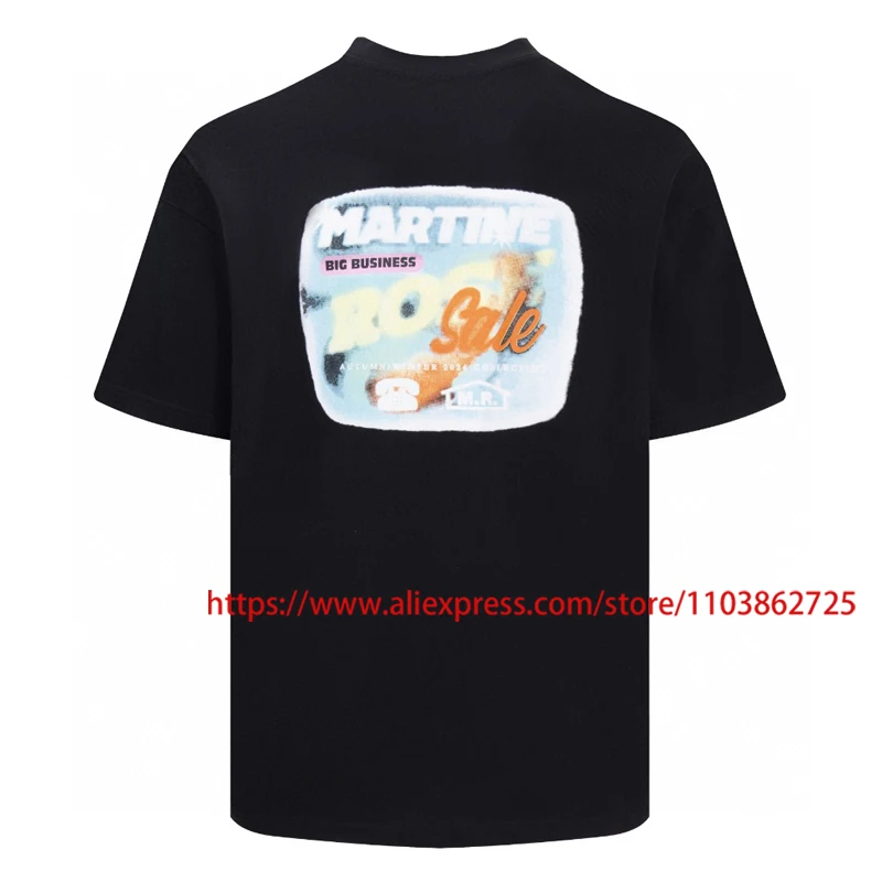 الأسهم الأمريكية الأزياء مارتين روز قصيرة الأكمام الصيف عارضة بسيطة المحملة إلكتروني شعار طباعة العلامة الأصلية مارتين روز تي شيرت