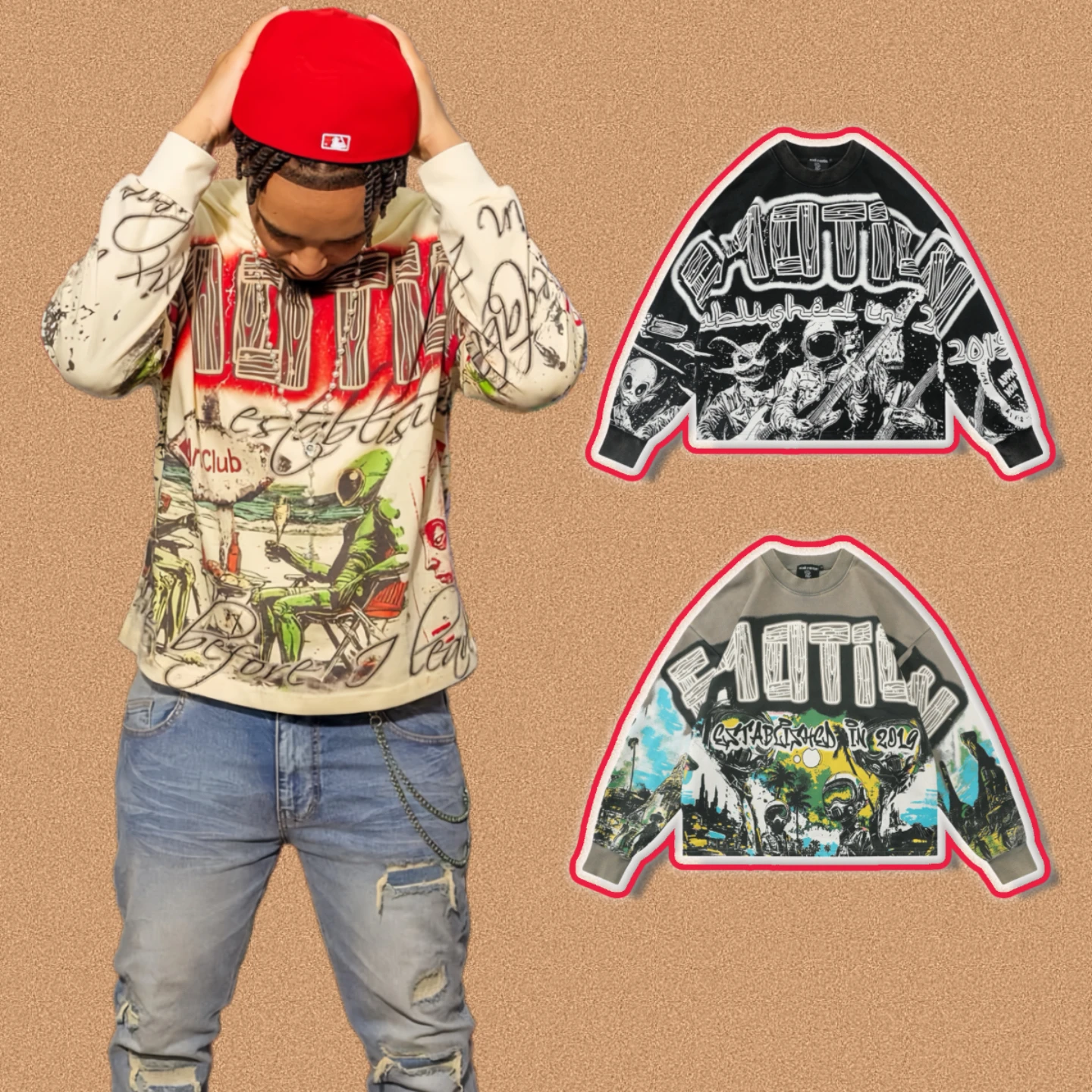 

Американский ретро-стиль, уличная одежда, повседневный длинный свитшот с круглым вырезом, универсальный, удобный, модный для молодежи и взрослых.