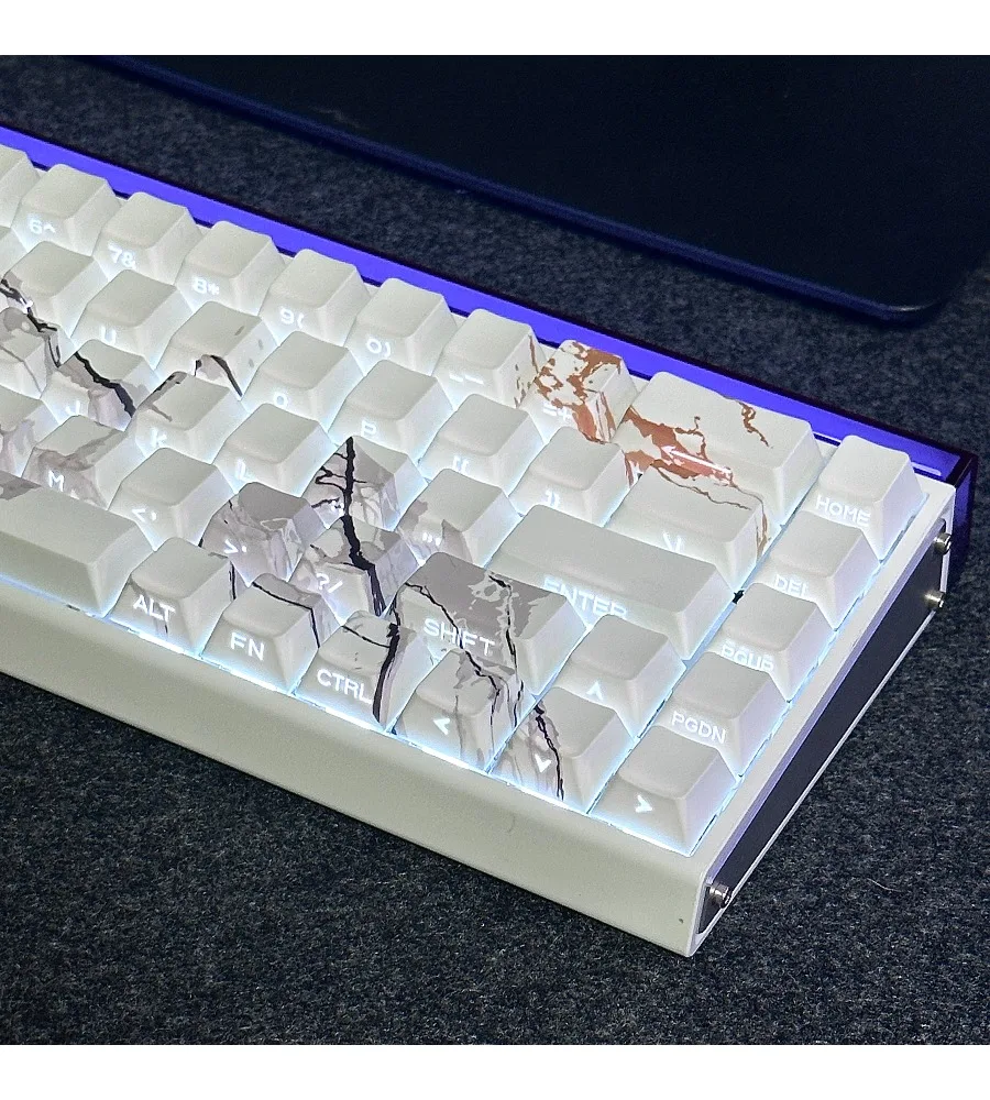 

Marble side engraved keycap Original PBT heat sublimation adaptation Meijia Lion Mai mechanical magnetic axis key