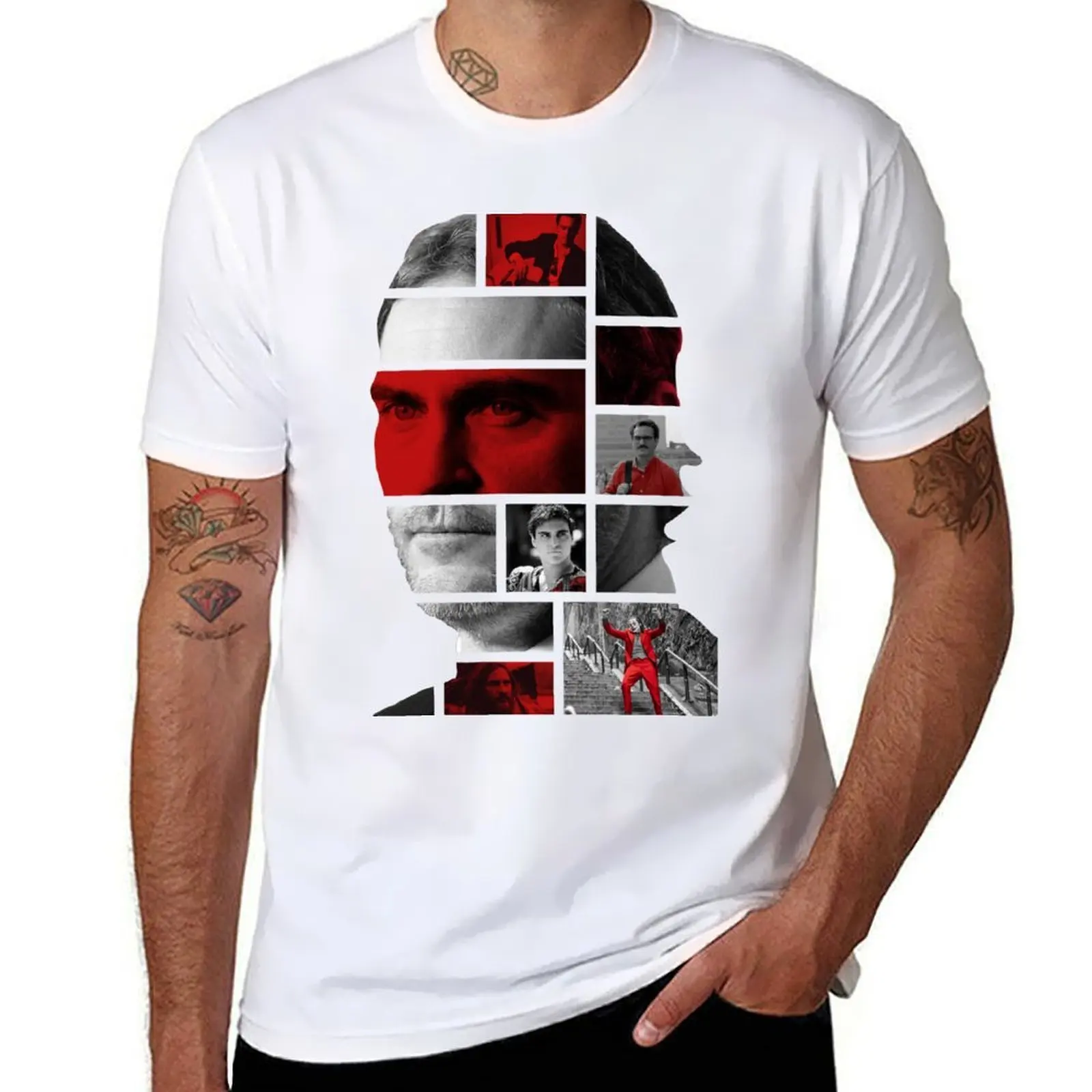 

Joaquin Phoenix Portait Collage T-Shirt t shirt custom print men t shirt cotton 100% T-Shirt