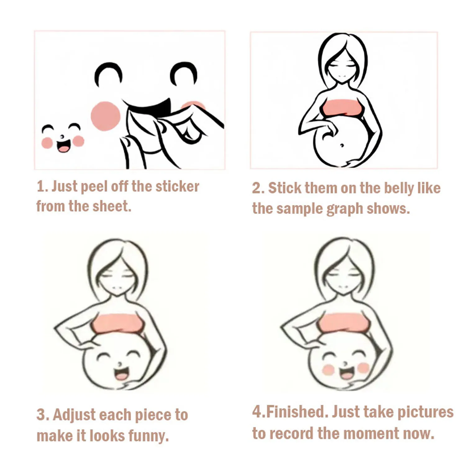 10Pcs Pregnancy Belly Stickers, Maternity Fun Expression Decals, Novelty Pregnant Woman Photo Props, Memorable Keepsakes