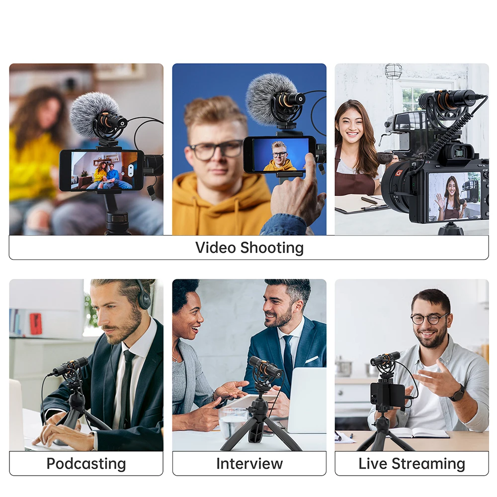 COMICA VM10 PRO Richtmikrofon mit Kardioidcharakteristik und Schwingungsdämpfer für Android, iPhone, DSLR-Kameras, GoPro und DJI Action 3. – Detail 12
