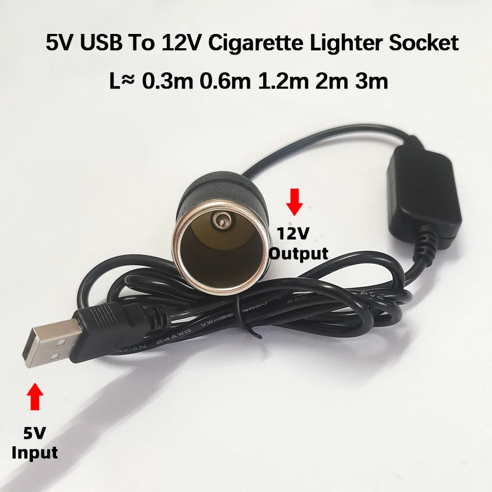 1 Stück Auto-Adapter 5V auf 12V USB-Stecker auf Auto-Zigarettenanzünder-Buchse Adapter-Konverter für Fahrzeug-Dashcam-Rekorder – Detail 1