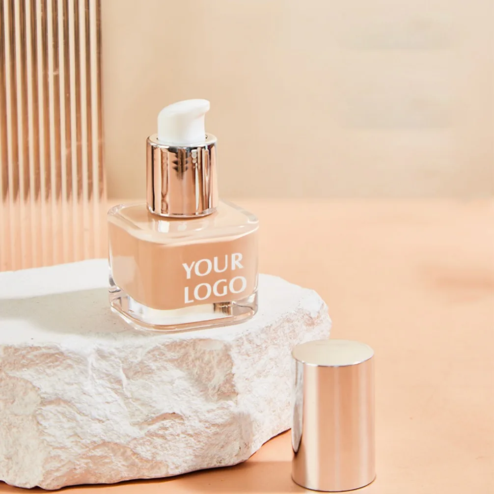 30ml 長持ちナチュラル仕上げファンデーション プライベートラベル カスタムロゴ ヴィーガン クルエルティフリー メイクアップ 卸売 バルク フェイスファンデーション