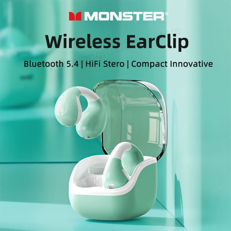 

Беспроводные наушники Monster XKT29 Bluetooth 5,4, спортивные наушники-вкладыши, стереонаушники с микрофоном, наушники с длительным временем работы в режиме ожидания, наушники-вкладыши с зажимом