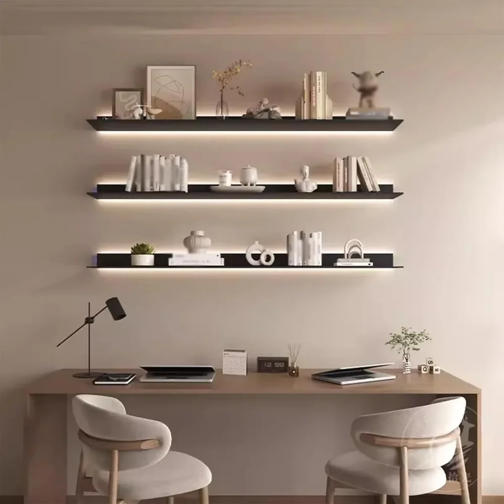 

Floating Wall Shelves, Aluminum Alloy Double Sided Wall Mounted Wall-Mounted Bookshelf Creative Wine Rack for Plant Shelf Booksh
