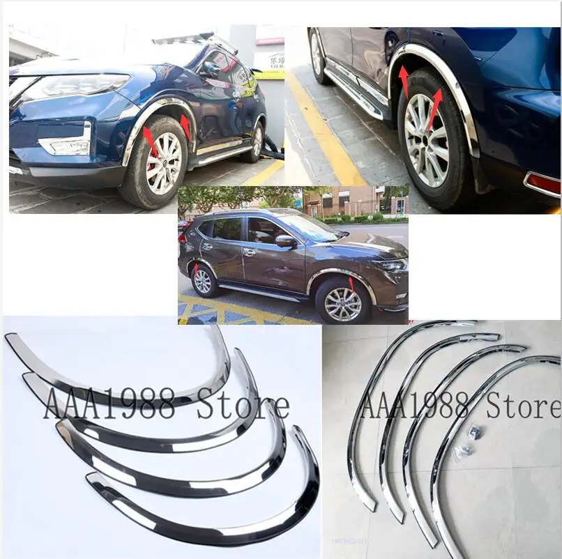 2017 2018 2019 2020 2021  Car Styling For Nissan X-Trail  Rouge  Stainless steel car wheel eyebrow trim strip trim