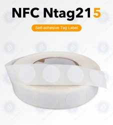 Ntag215 Self-adhesive NFC Lable Tag Sticker 13.56MHz ISO14443A White Universal 215 RFID Phone Available Adhesive Label