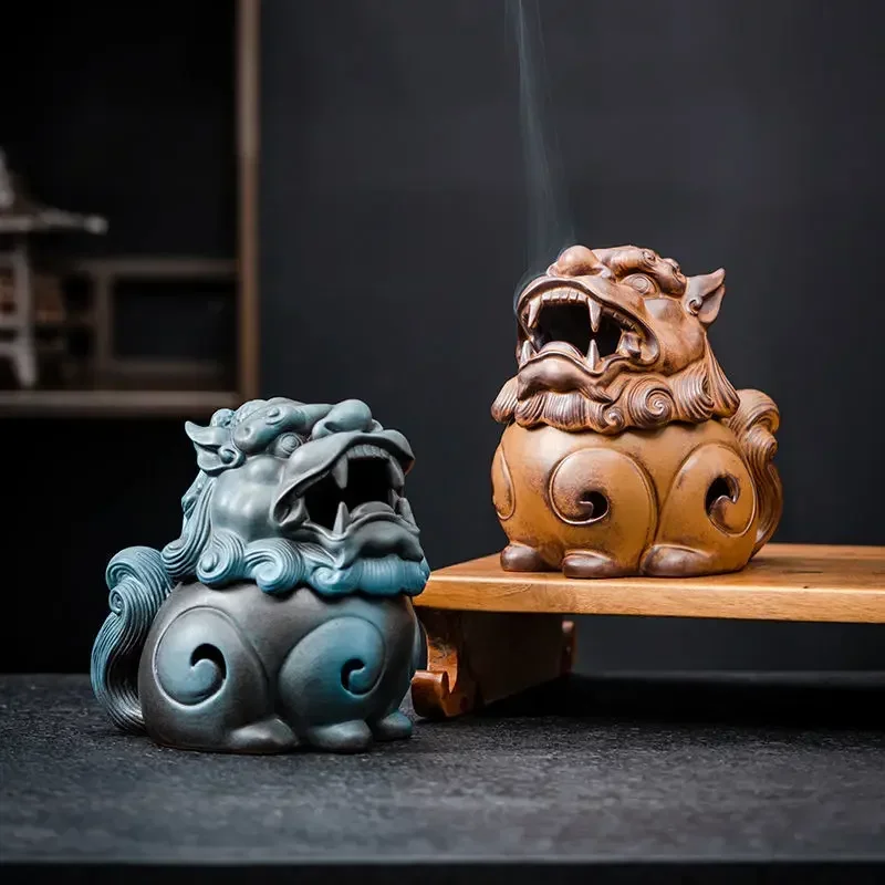 Chinese Lion Dragon Ceramic Incense Burners Dragon Incense Holder Incense Burner Sandalwood Censer Home Decor Decoration Craft