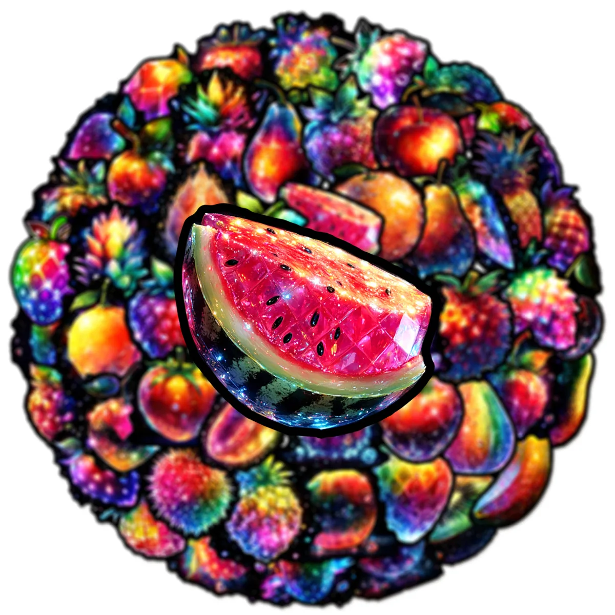 

10/30/50PCS Dream Crystal Fruit Apple Strawberry Neon Cartoon Personality Cool Doodle for Scrapbook Water Cup Decal Kid Toys