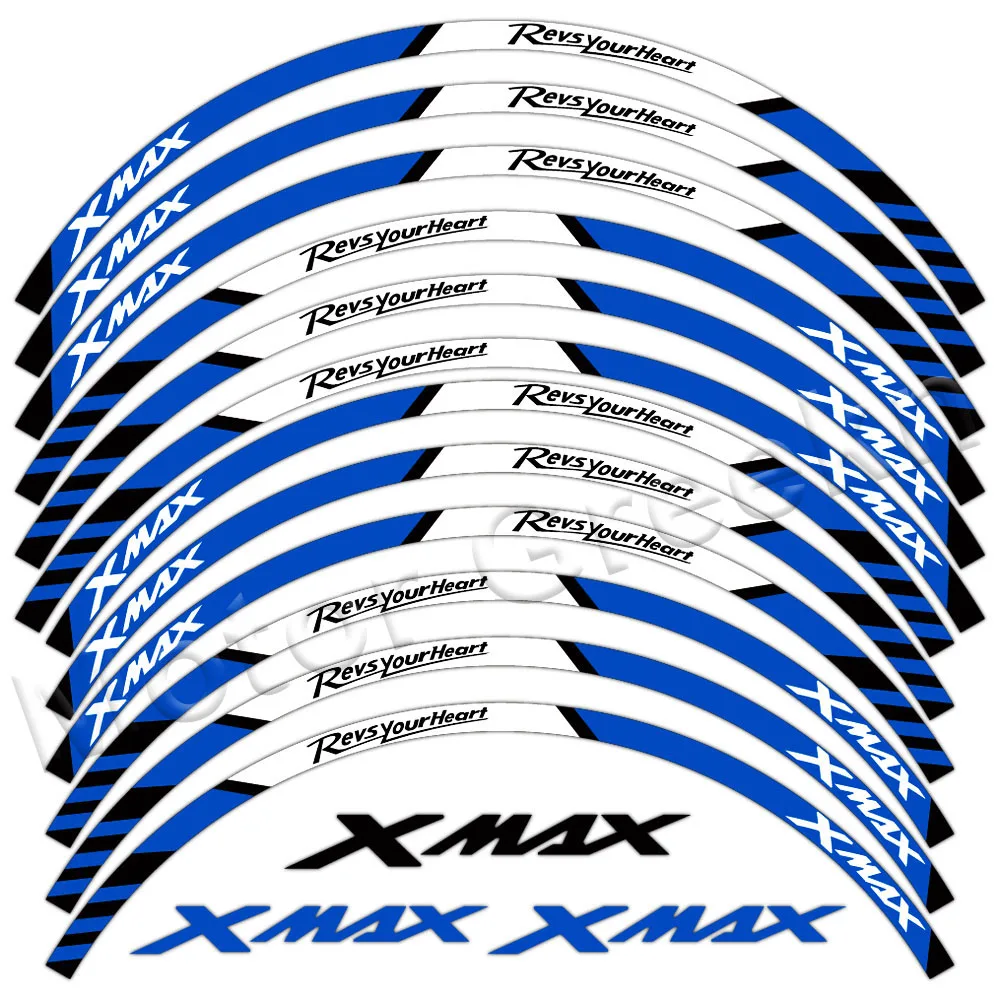 Reflective Motorcycle Wheel Sticker 15″14″ Rim Stripe Decal Accessories For XMAX150 250 300 xmax300 xmax250 xmax150