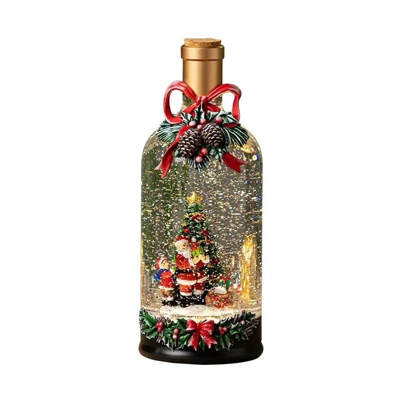 Christmas in a Bottle Music Box, Santa Snow Globe with Light, Holiday Home Decor, Christmas Gift for Kids, FamilyGoods in stock