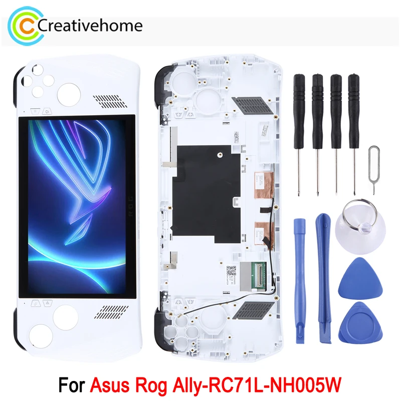 Original 120HZ LCD Screen For Asus Rog Ally-RC71L-NH005W Game Console Display with Frame Full Assembly Repair Replacement Part