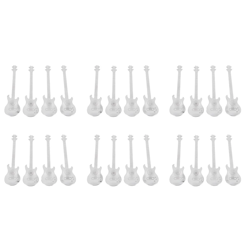 

Guitar Coffee Teaspoons,24 Pcs Stainless Steel Musical Coffee Spoons Teaspoons Mixing Spoons Sugar Spoon(Silver)