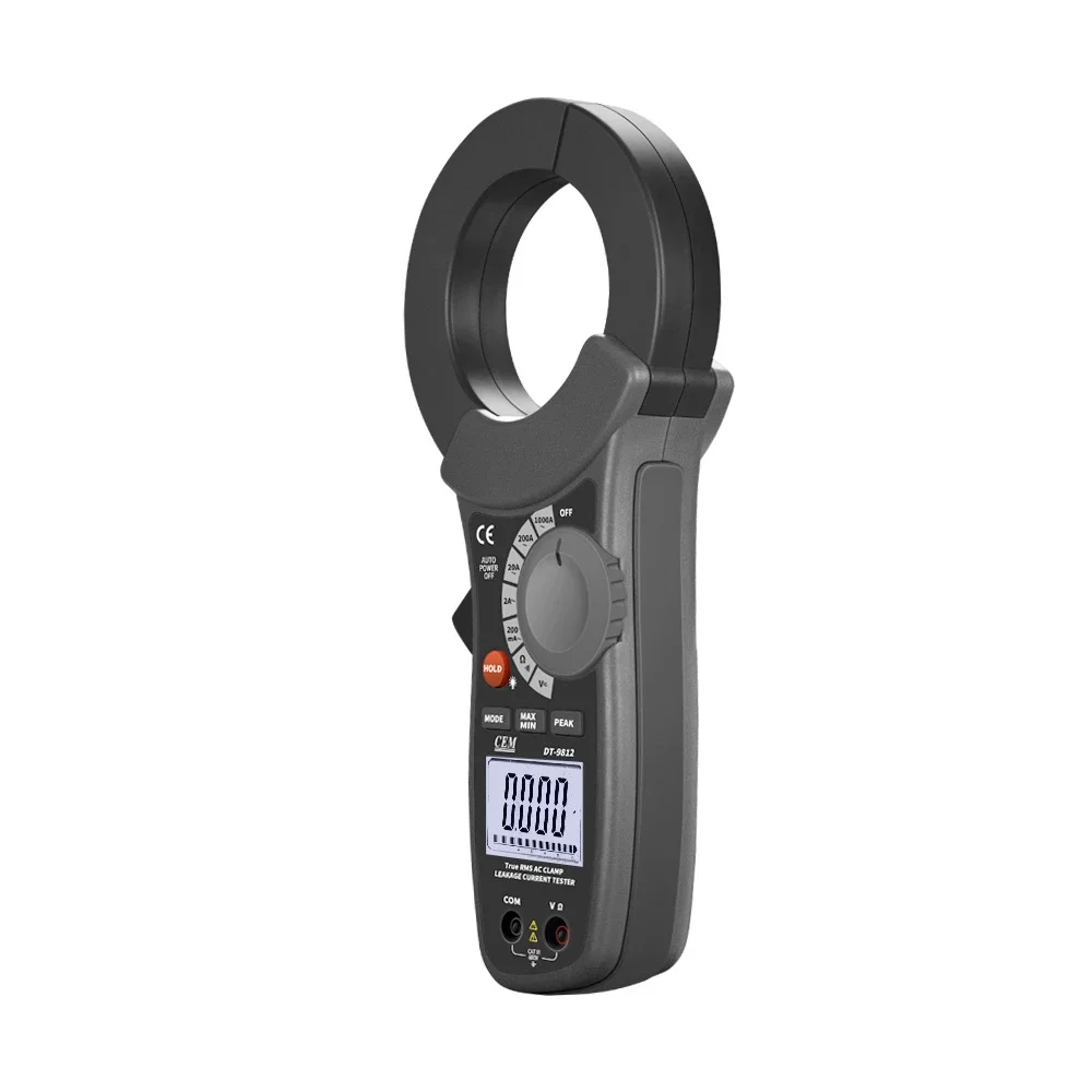 9812 68mm big jaw size 1000A AC Leakage Current Tester clamp meter with Peak hold function