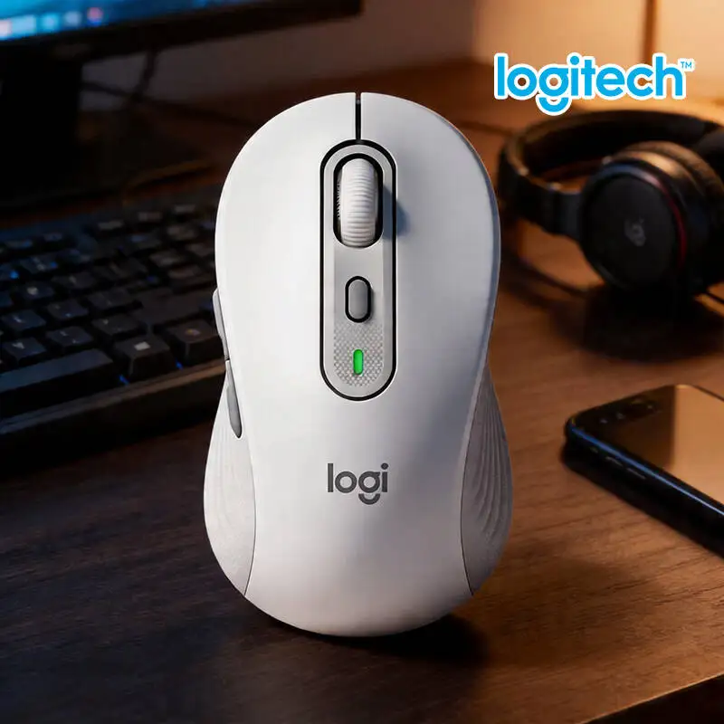 Logitech M750 Wireless Mouse - 90% Noise Reduction Tech, 4000 DPI Precision, 3-Device Sync, Eco Recycled Build