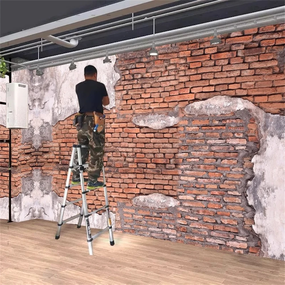 custom Mural Wallpaper 3D Retro Cement Fresco Restaurant Cafe TV Background Wall Decor 3D Wallpapers for living room Stickers