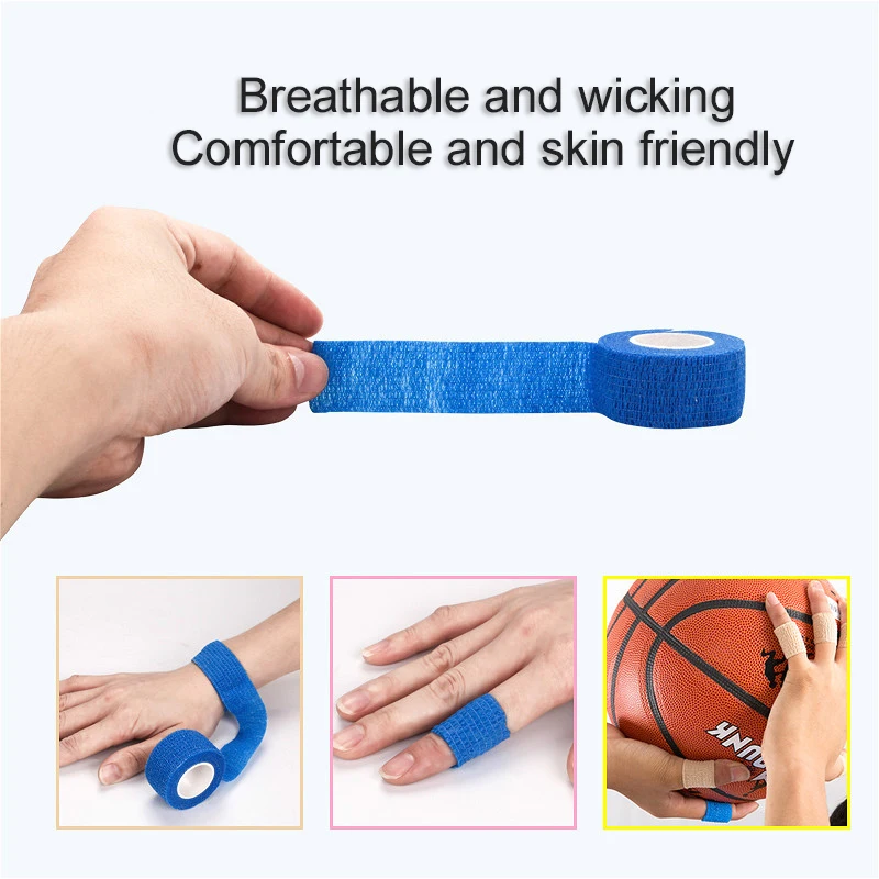 5Pcs Self Adhesive Elastic Bandage First Aid Kit Non-woven Fabric Tape Protective Gear Knee Elbow Support Injury Pad