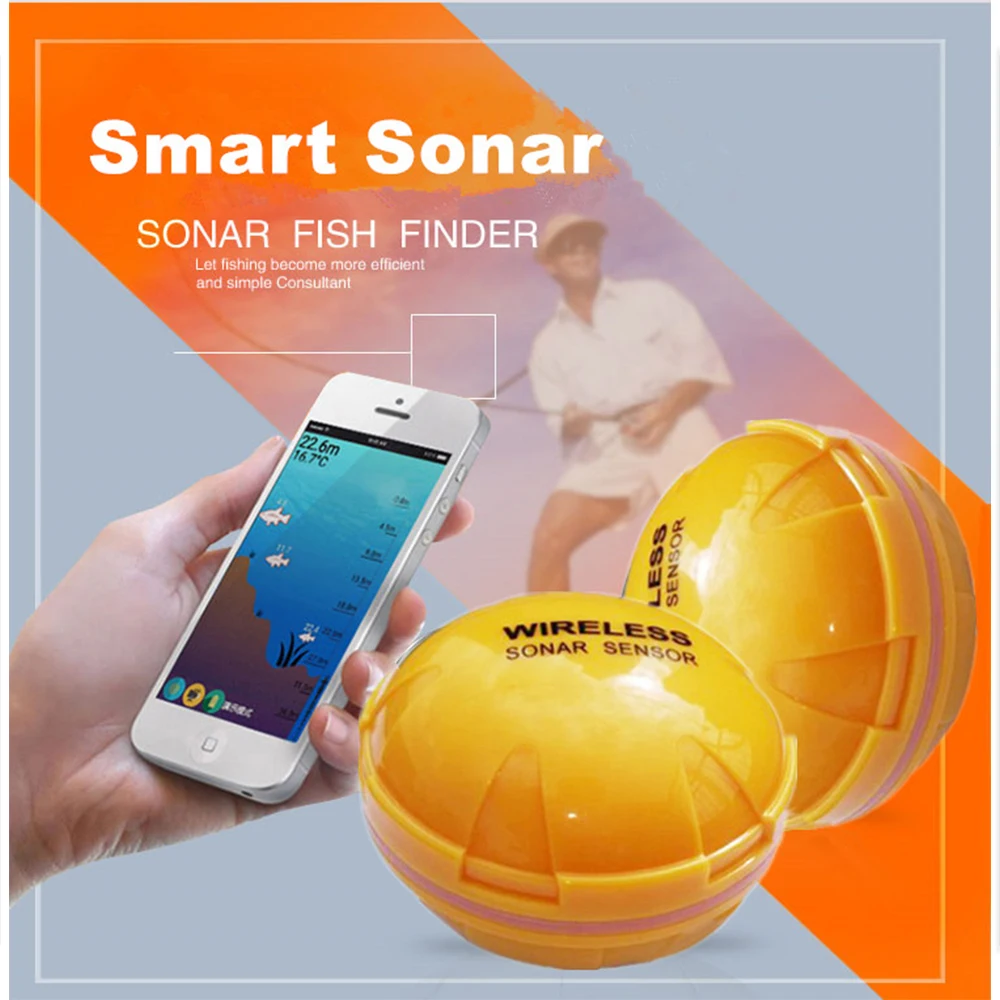 Smart Visual HD  Fish Finder Fishing s Alarm Portable Fish Finders Bluetooth 90 degrees Sonar Coverage Echo Sounder Alarm