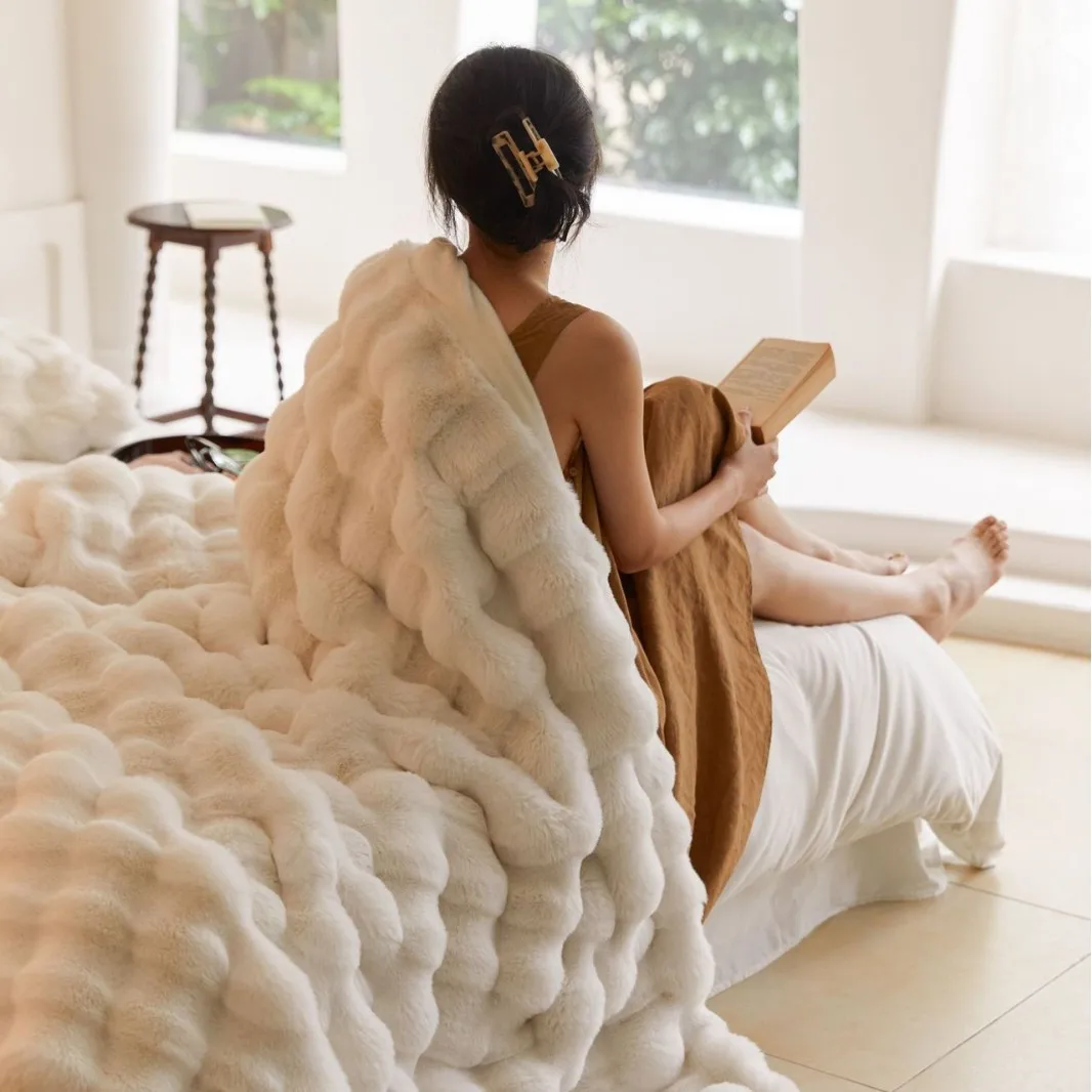 

Настраиваемое тосканское короткое плюшевое повседневное одеяло с имитацией кроличьей шерсти