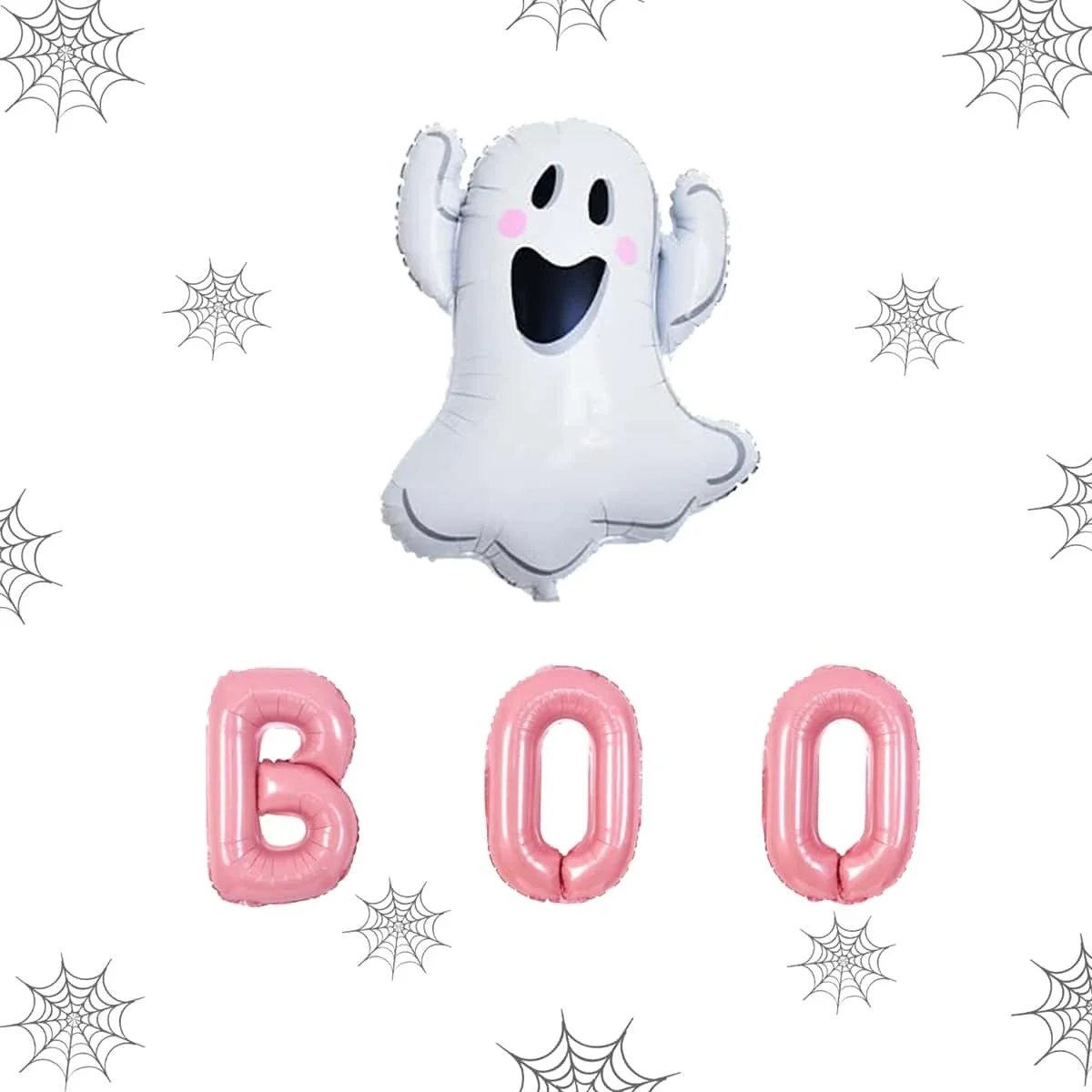 Dekoracje na Halloween Baby Shower, różowe balony foliowe Boo na Halloweenowe artykuły urodzinowe