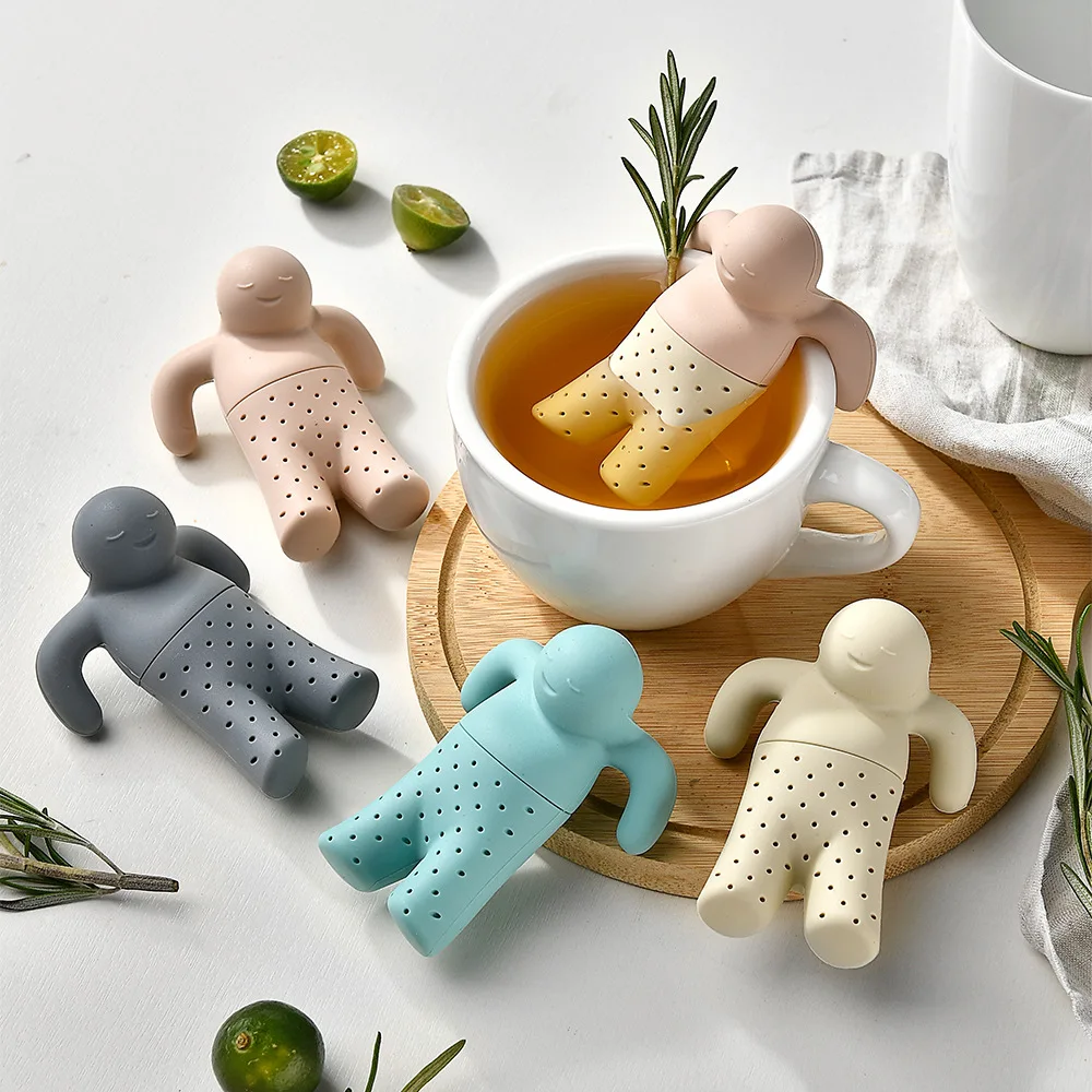 1 قطعة لطيف الكرتون كسول مصفاة شاي سيليكون Infuser Teaware إبريق الشاي تصفية أكياس الشاي صانع ورقة Infusor اكسسوارات المطبخ
