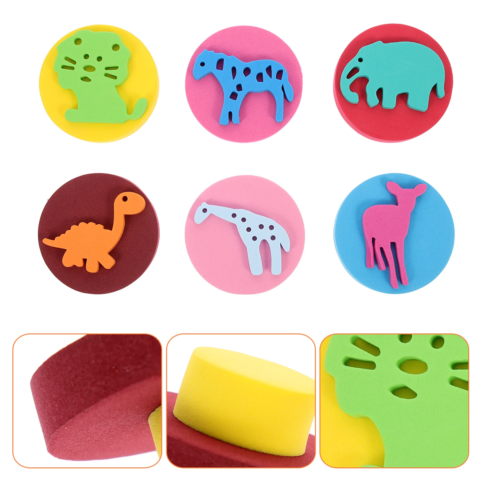 

6 Pcs Eva Sponge Seal Children Painting Sponges Kids Supplies Stamp Animal Cartoon