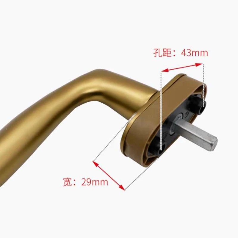 Broken Bridge Aluminum Alloy Casement Window Handle Square Axis Shift fork Handle Window Screen Integrated Door Window Handle