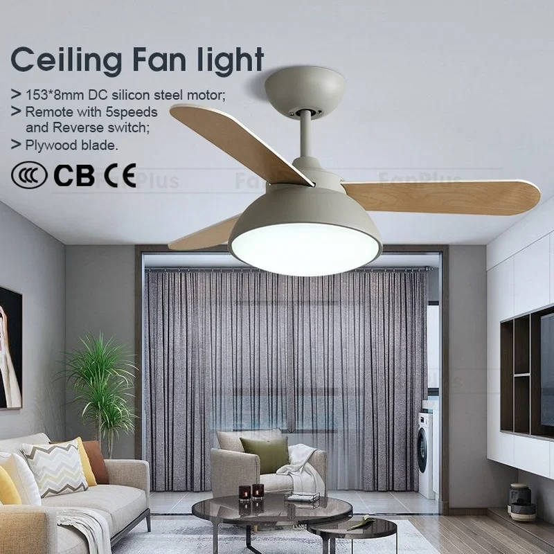 Modern and simple chandelier LED DC lamp restaurant ceiling fan lamp