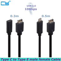 0.5m Desktop Computer Motherboard Cable USB 3.1 Type-c Female to Type E 20P Male to Mobile Hard Disk 10Gbps 100W 16 Core Cable