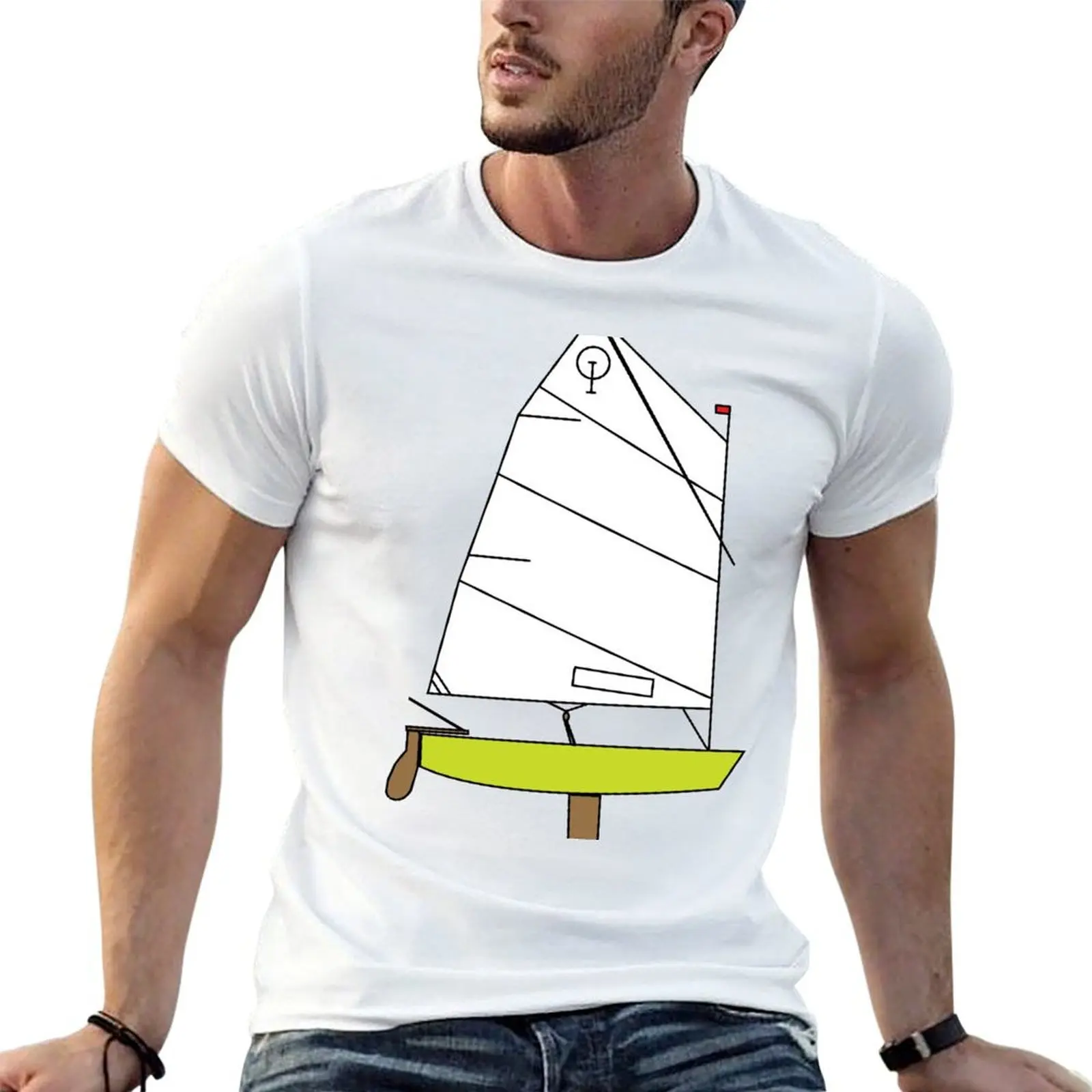 T-Shirt Optimist Sailing Dinghy pour homme, t-shirt graphique pour homme, pack de t-shirts en coton pour homme, t-shirt en coton de haute qualité