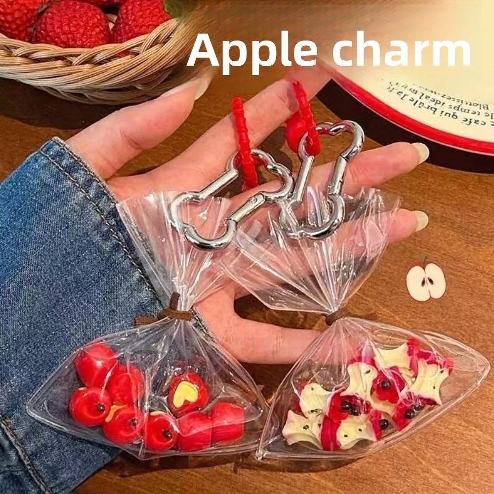Gifts Apple Keychain Portable Bag Keychain Foam Fruit Pendant Auto Interior Decor Accessories Rearview Mirror Fruit Pendant
