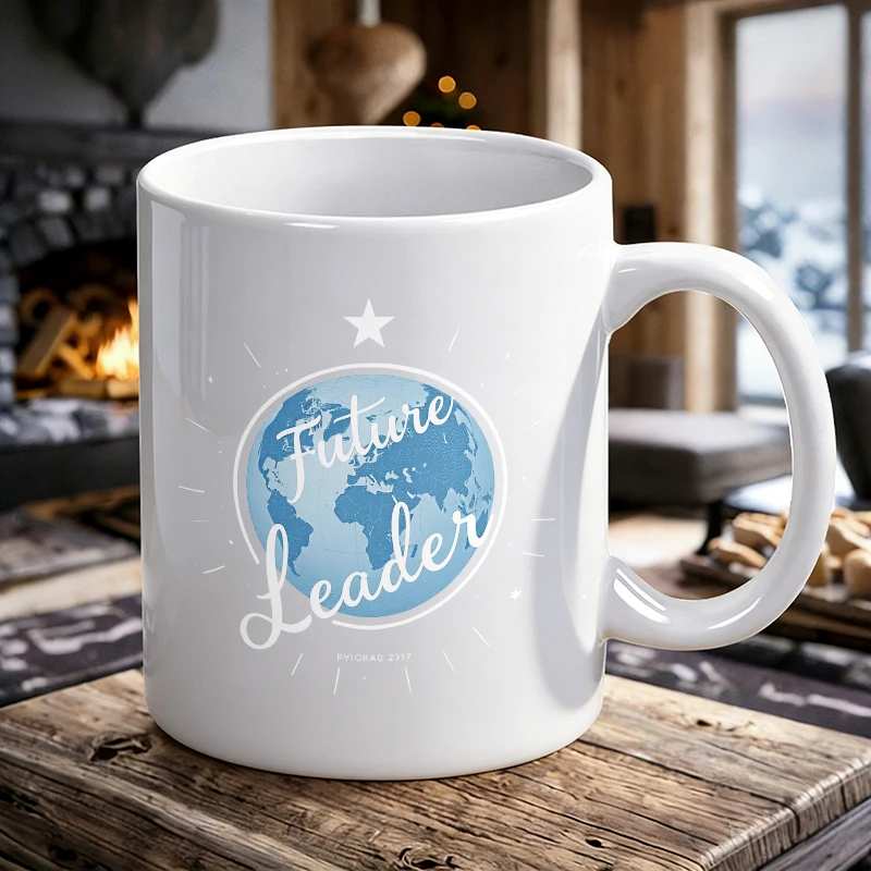 

Inspirational 'Future Leader' Ceramic Mug, Coffee Mug, Milk Cup, Office Tea Cup, Drinking Cup, Gift for Friends, Fade-Resistant