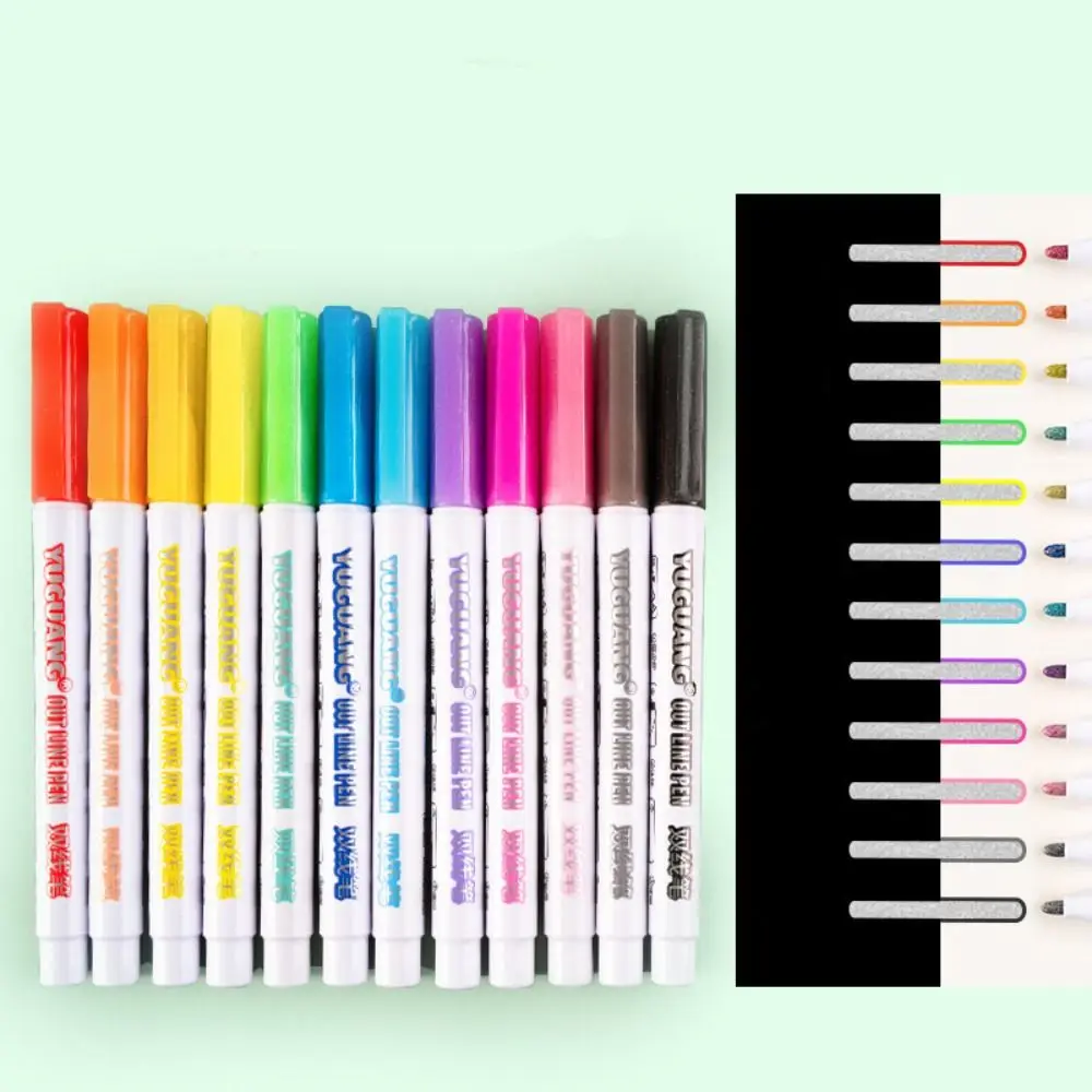 Drawing Set DIY Double Line Contour Pen Safe Non-toxic Coloring Markers Graffiti Friendly Colorful Watercolor Pen Students