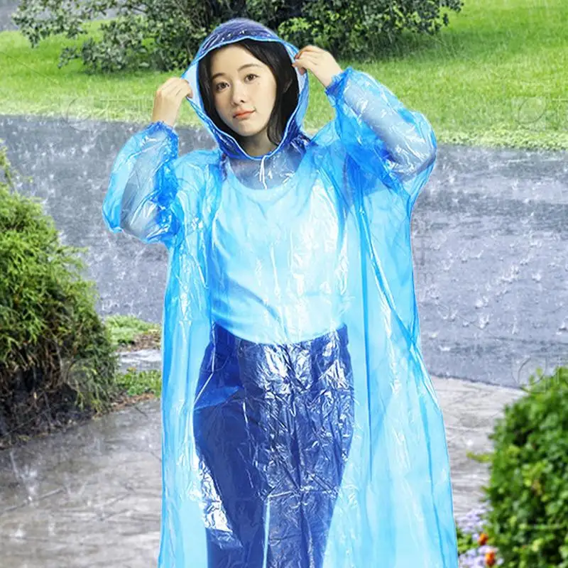 

Дождевик для взрослых, портативный дорожный плащ, водонепроницаемый легкий плащ для мужчин и женщин, уличная дождевик с капюшоном