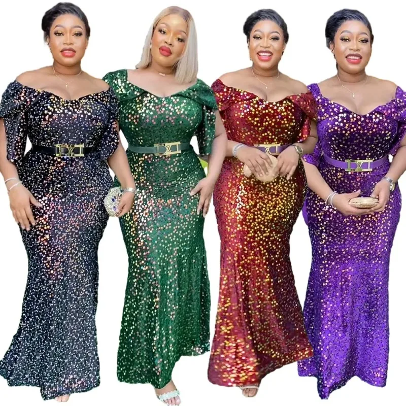

Elegant African Evening Dresses for Women Plus Size Turkey Wedding Party Long Dress Dashiki Ankara Outfits Robe Africa Clothing