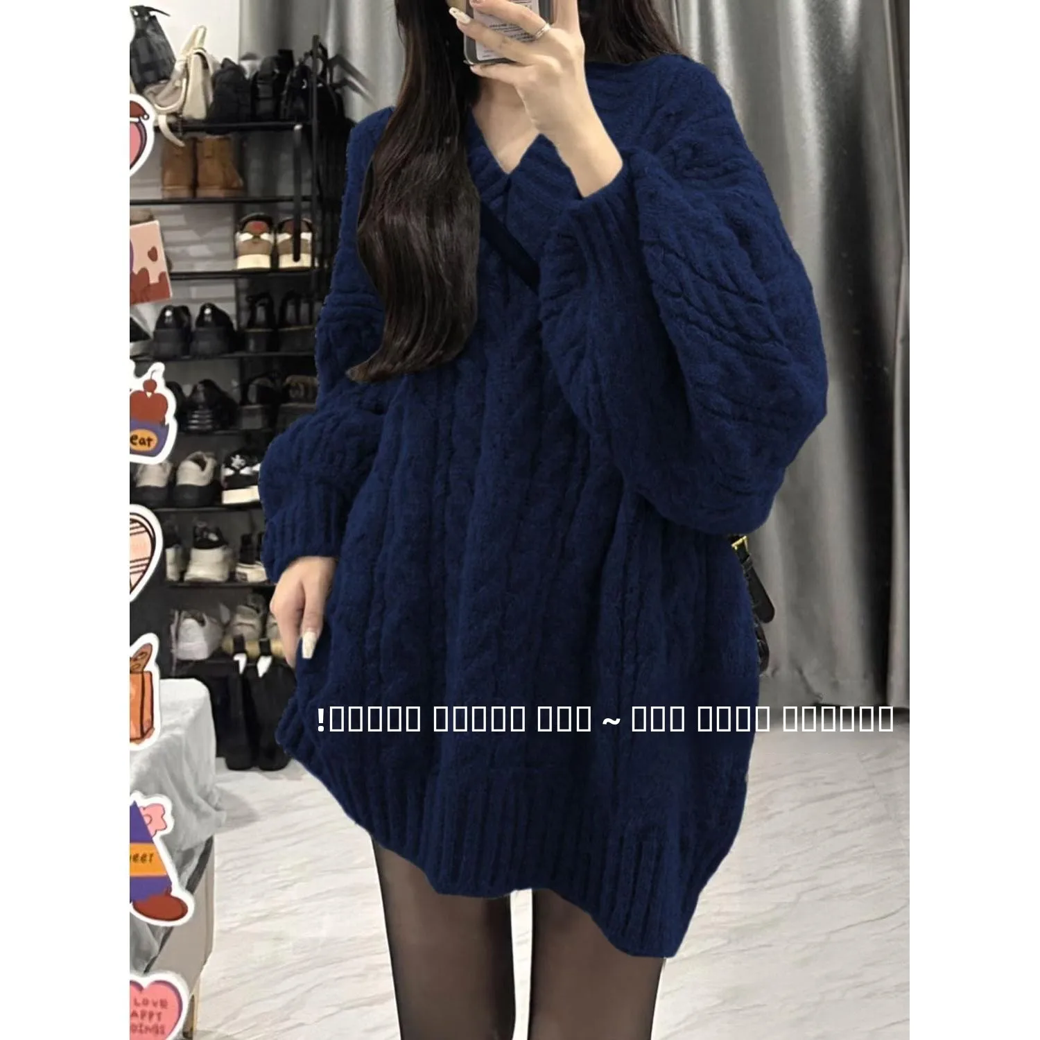 

plus Size Women's Knitted V-Ne Sweater Loose Fit Autumn Winter Warm Thiened Long Sve Pure Color Tassel Design Top