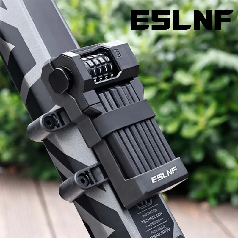 ESLNF Bicycle Folding Lock Battery Bike MTB Road Fold Lock High Security Anti-Theft Scooter Electric E-Bike Bicycle Accessories