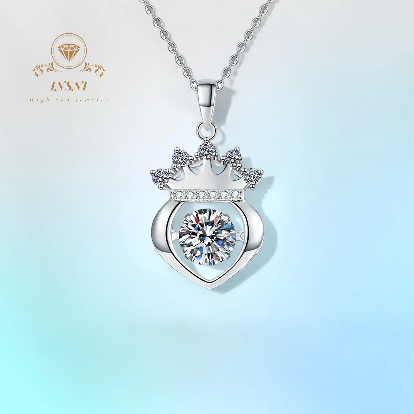 

1CT D Color Moissanite Dynamic Valentine's Day Pendant S925 Sterling Silver GBA Certified Women's Necklace Free Gift Box