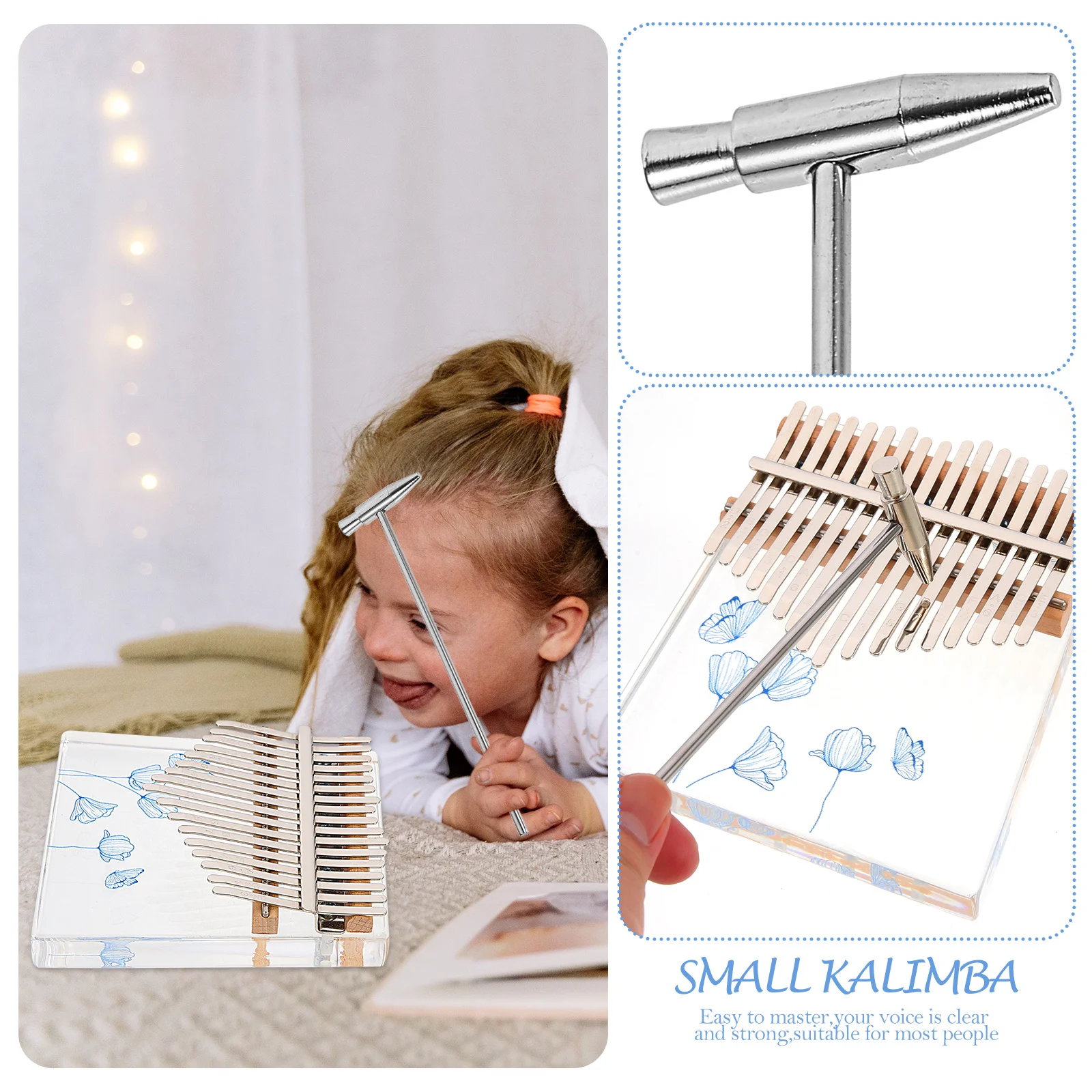 

1 set Small Kalimba Thumb Piano Lightweight Finger Musical Instrument For Kids Beginners Mini Music Instrument Creative Gift