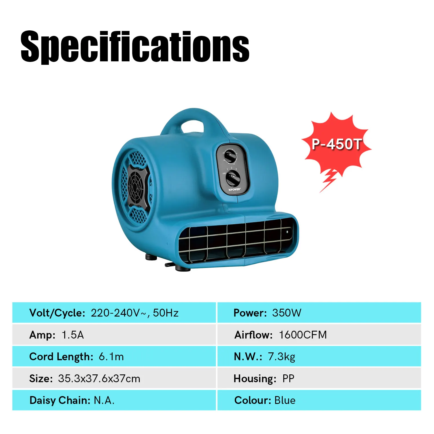 XPower قوة كبيرة متعددة محرك الهواء فائدة مروحة مجفف منفاخ الهواء مزيل رائحة هلام الخرز منفاخ الهواء سوبر ماركت منفاخ صناعي